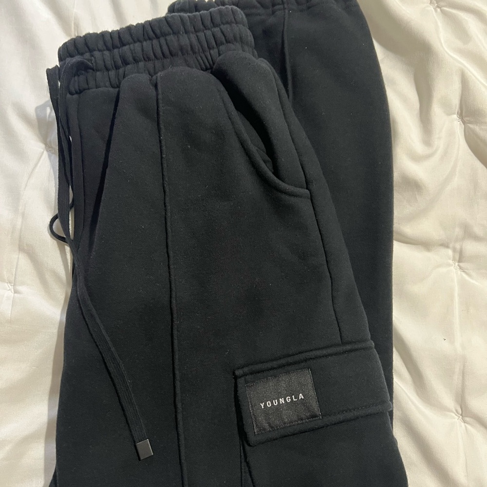 YoungLA Men's Classic Black Sweatpants